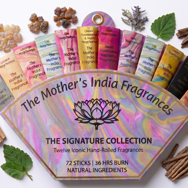 Nag Champa Incense Sticks Sampler Gift Fan Set – 12 Mini Packs | Mothers Fragrances