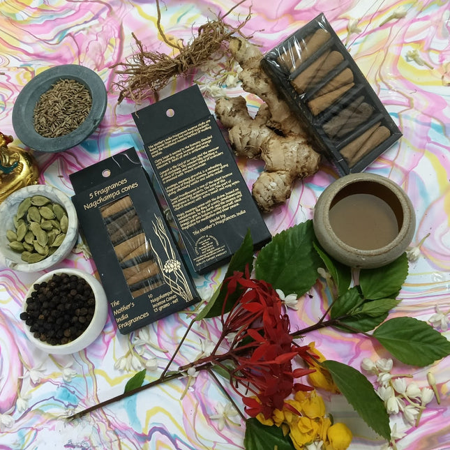 The Mothers Fragrant Incense Nagchampa Cones x 10 (5 Mixed Fragrances)