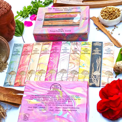 The Mothers Fragrant Incense Variety Gift Sampler Box - 21 Mini Packets