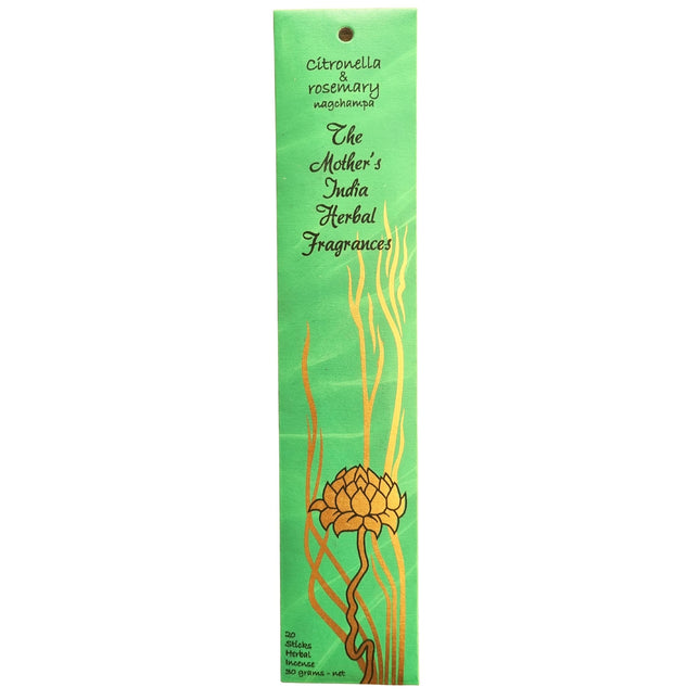 Mothers India Fragrances Incense Citronella Rosemary Nagchampa