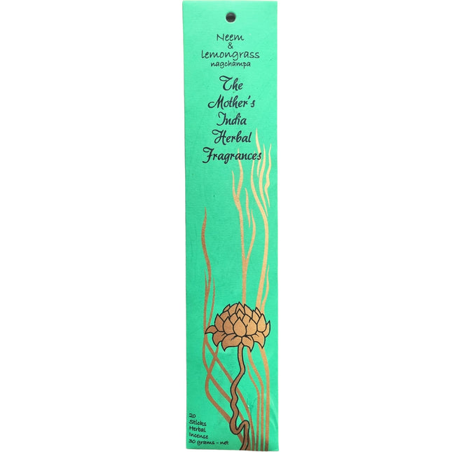 Mothers India Fragrances Incense Neem Lemongrass Nagchampa