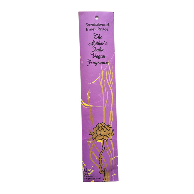 Mothers India Incense Vegan Fragrances Sandalwood Inner Peace