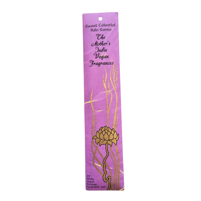 Mothers India Incense Vegan Fragrances Sweet Celestial Palo Santo